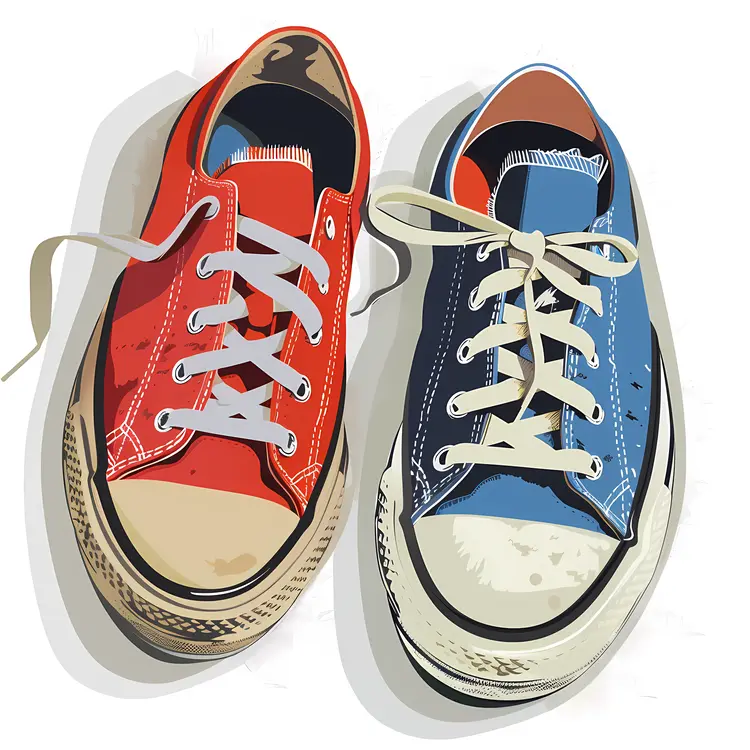 Mismatched Colorful Sneakers
