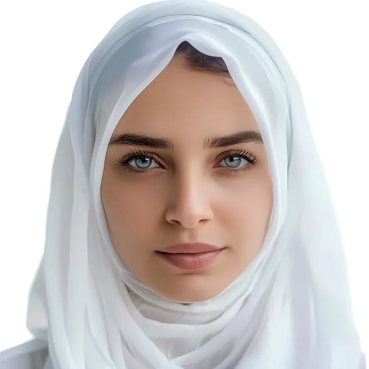 Portrait of Woman in White Hijab