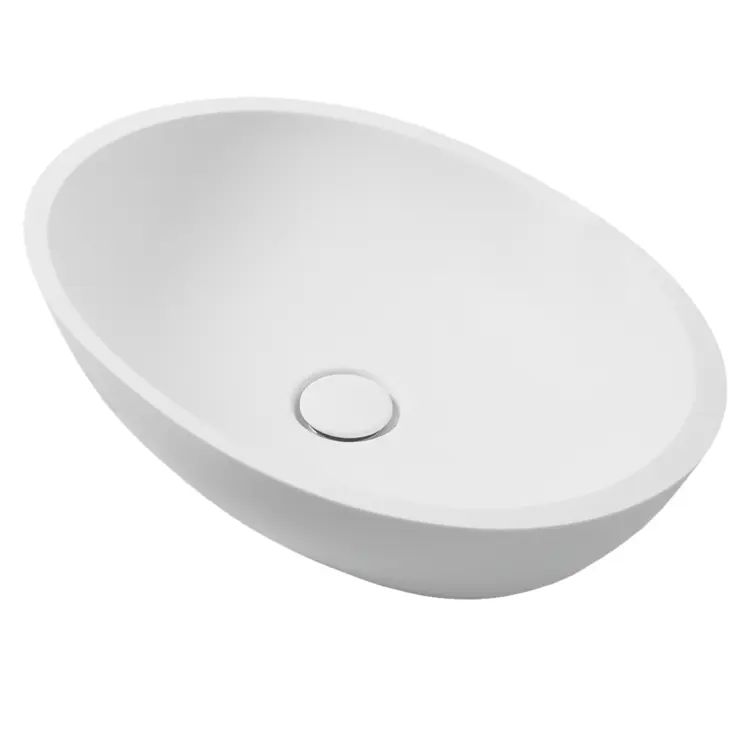 Modern White Oval Sink for Bathroom