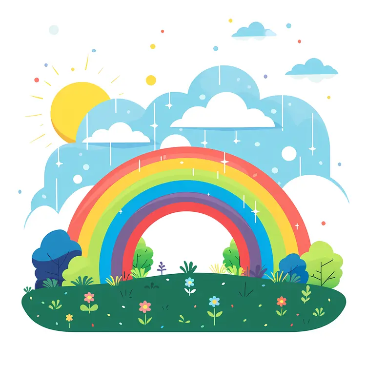 Rainbow in a Sunny Sky