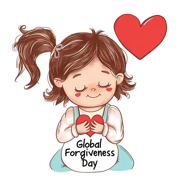 Girl Holding Heart for Global Forgiveness Day