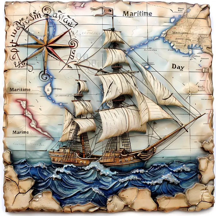 Sailing Ship Illustration for Maritime Day