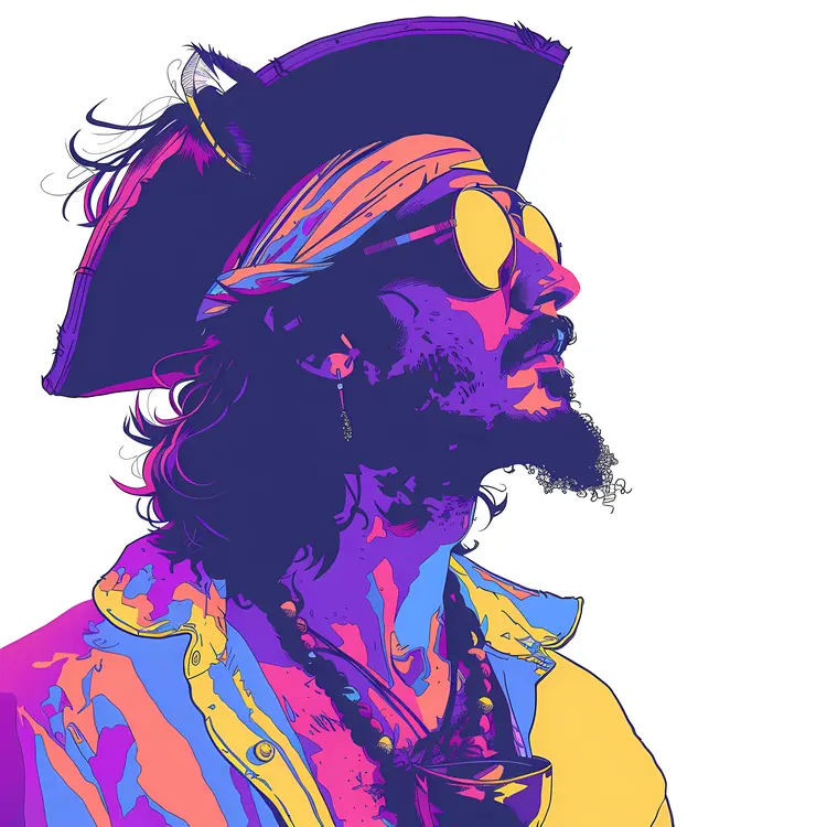 Man with Bandana in Vibrant Colors