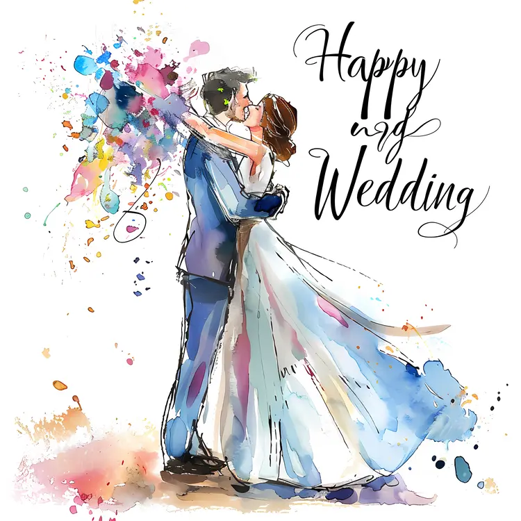 Romantic Happy Wedding Greeting Card