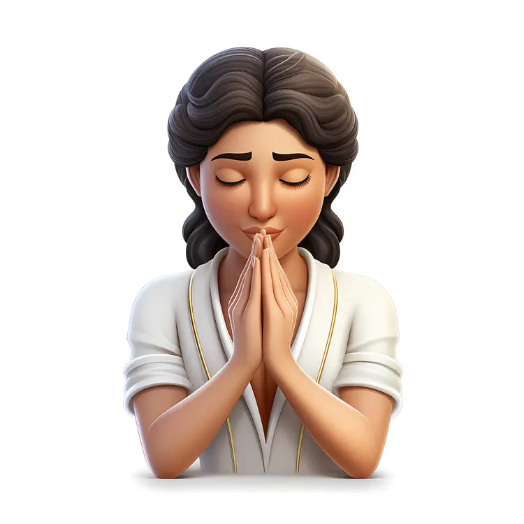Woman Praying with Closed Eyes