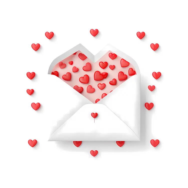 Envelope with Hearts for Valentine's Day