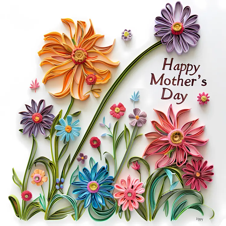 Colorful Mother's Day Flowers Greeting Card