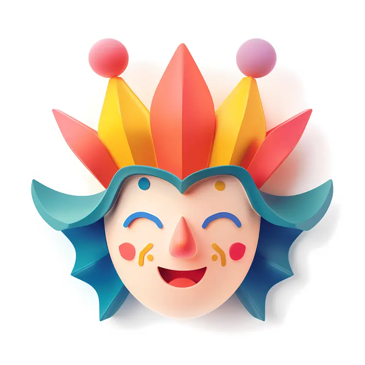 Colorful Jester Mask