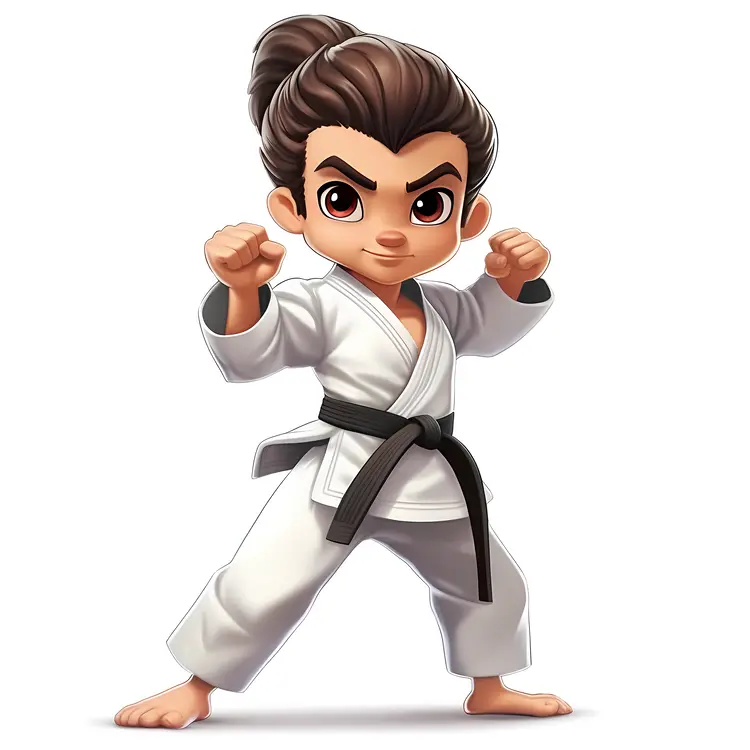 Karate Kid in Fighting Stance