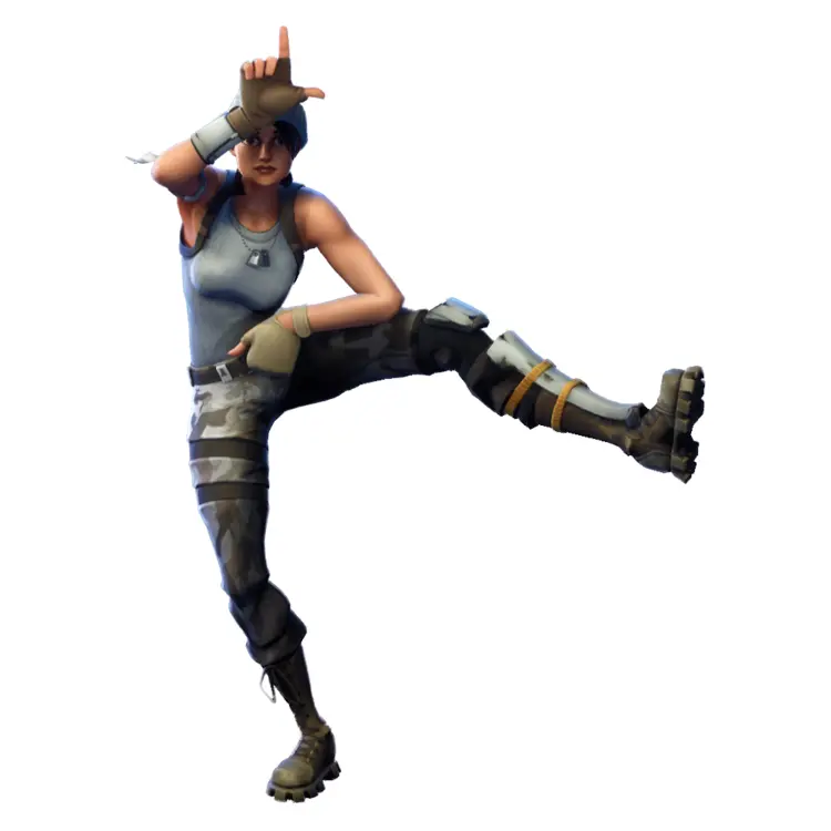 Woman in Action Pose with Camouflage Outfit