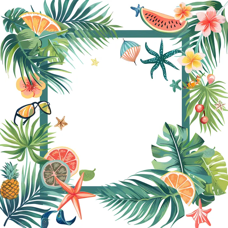 Tropical Fruit Frame for Summer Celebrations