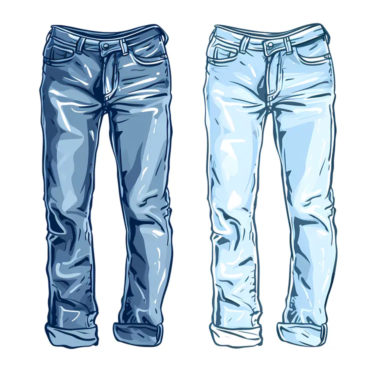 Pair of Blue Jeans Illustration