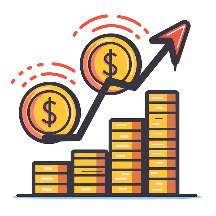 Dollar Coins Representing Financial Growth