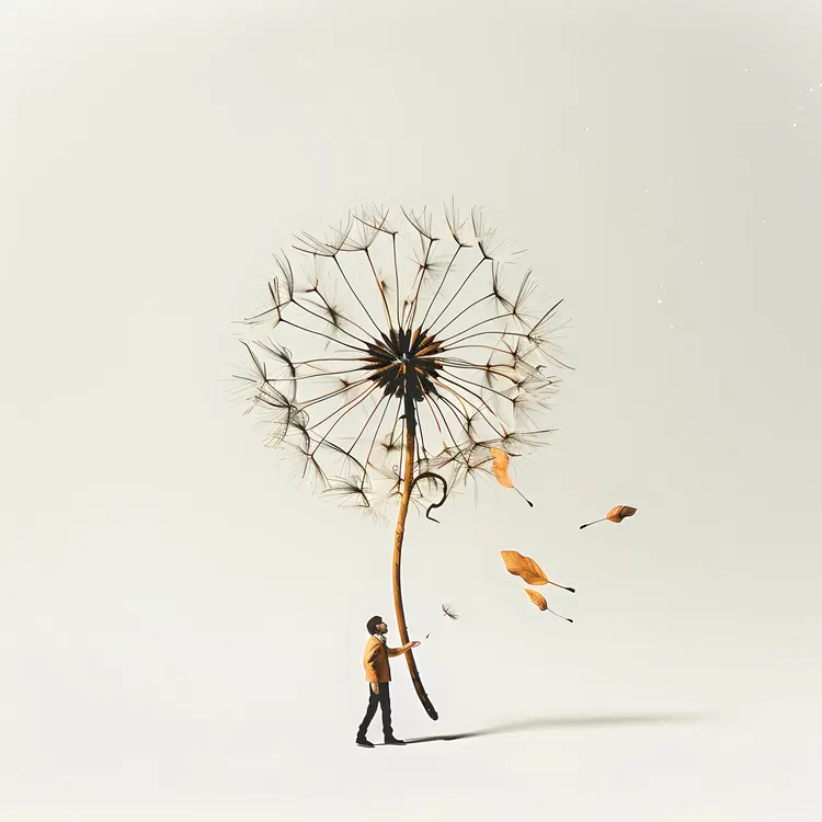 Person with Giant Dandelion