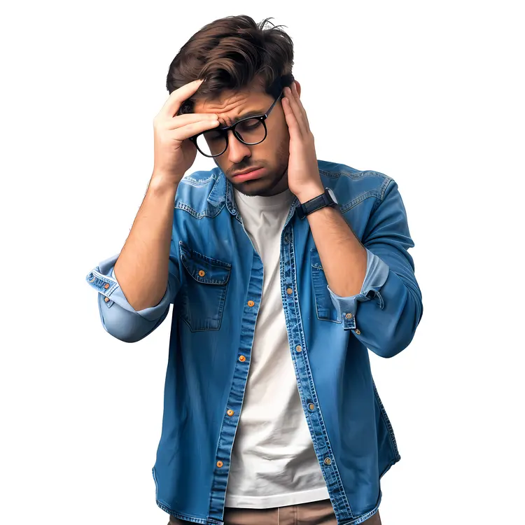Stressed Man with Headache
