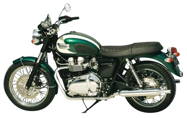 Classic Green and White Motorcycle