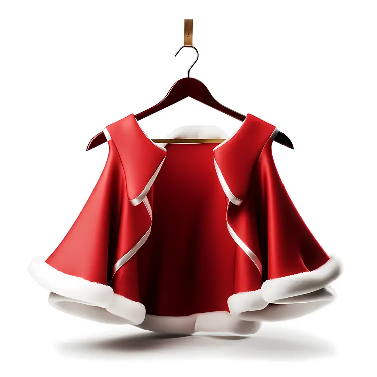 Red Santa Cape with White Fur Trim