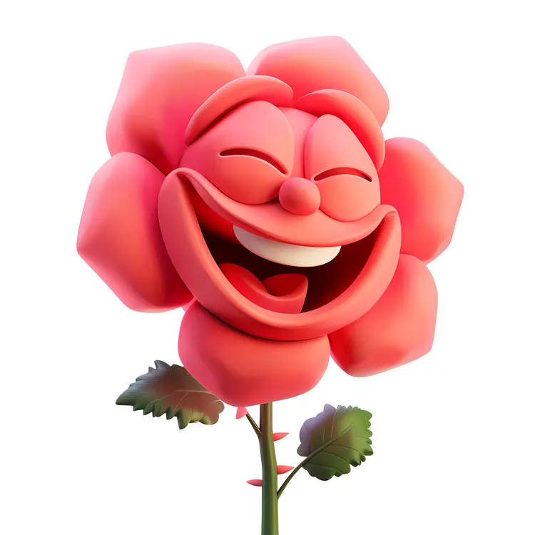 Laughing Rose Cartoon Illustration