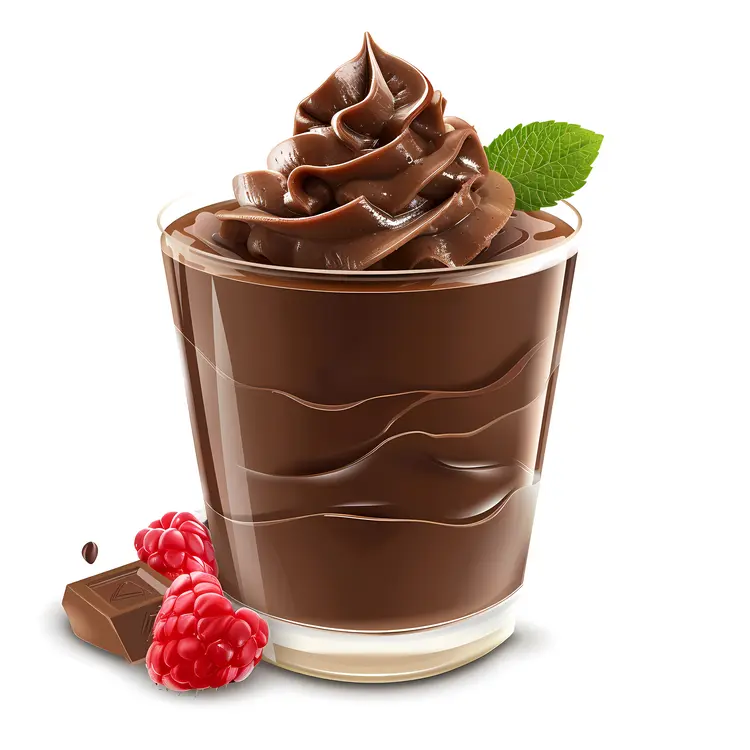 Chocolate Mousse with Raspberries