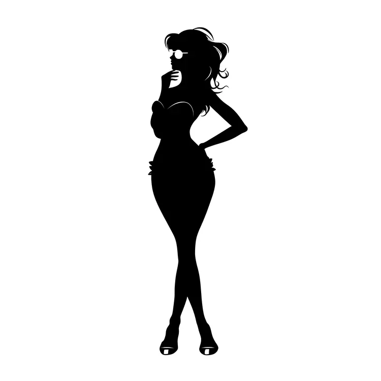 Chic Silhouette of a Woman with Sunglasses
