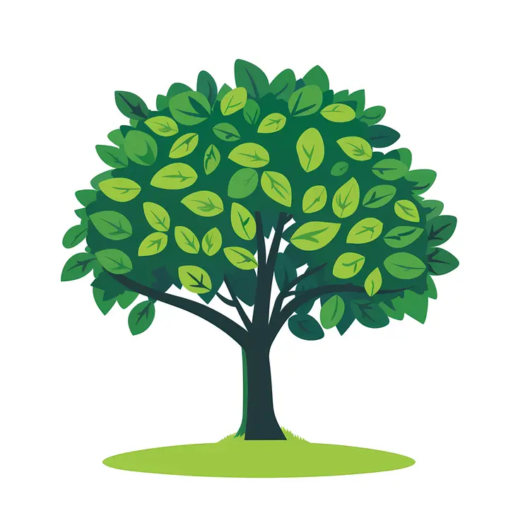 Green Tree with Large Leaves