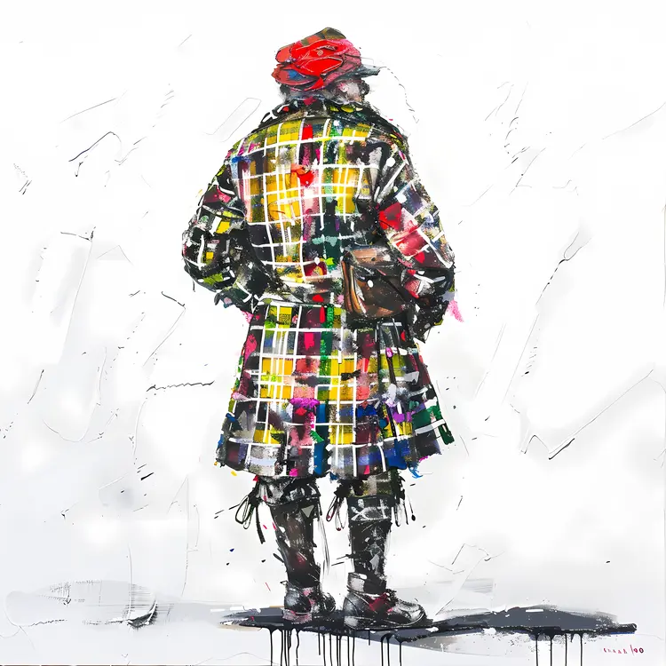Man in Colorful Kilt