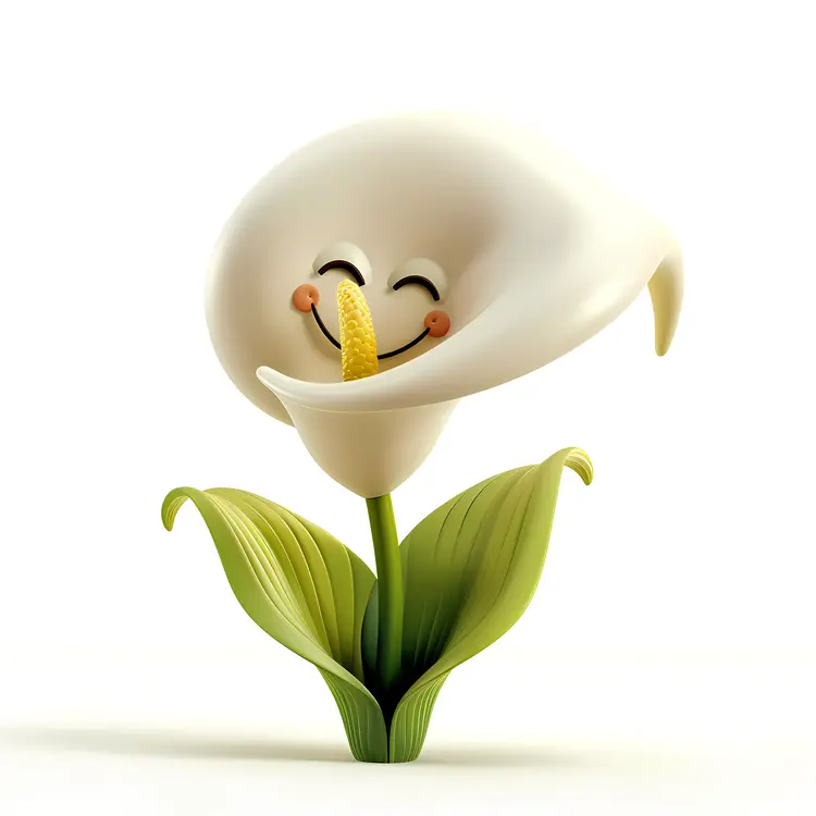 White Flower with Closed Eyes