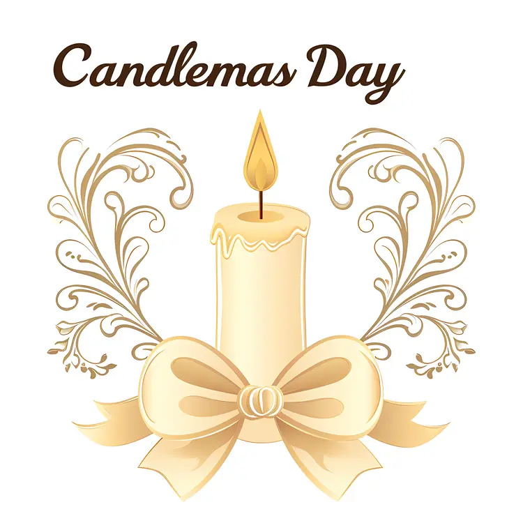 Candle with Bow for Candlemas Day