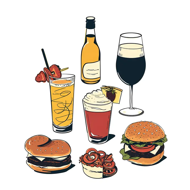Delicious Burgers and Refreshing Drinks