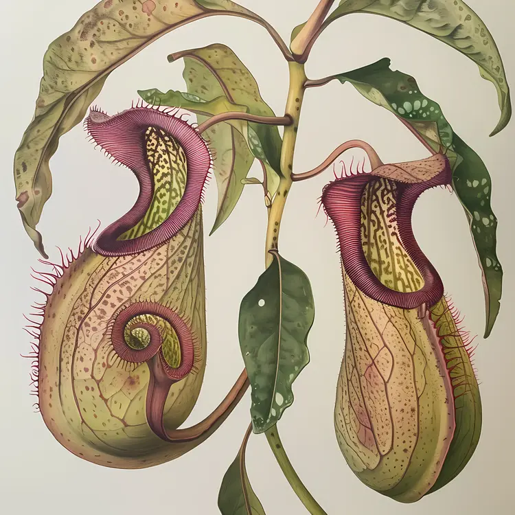 Twin Green Pitcher Plants