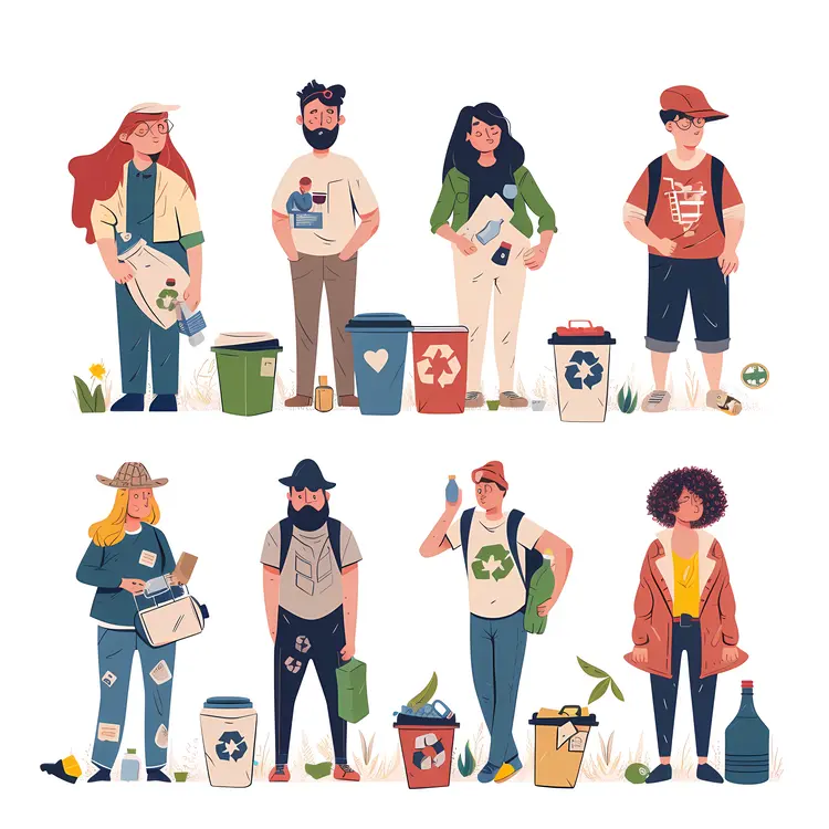 People recycling