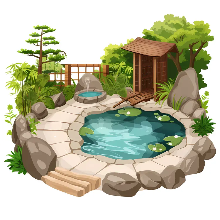 Serene Japanese Garden with Pond
