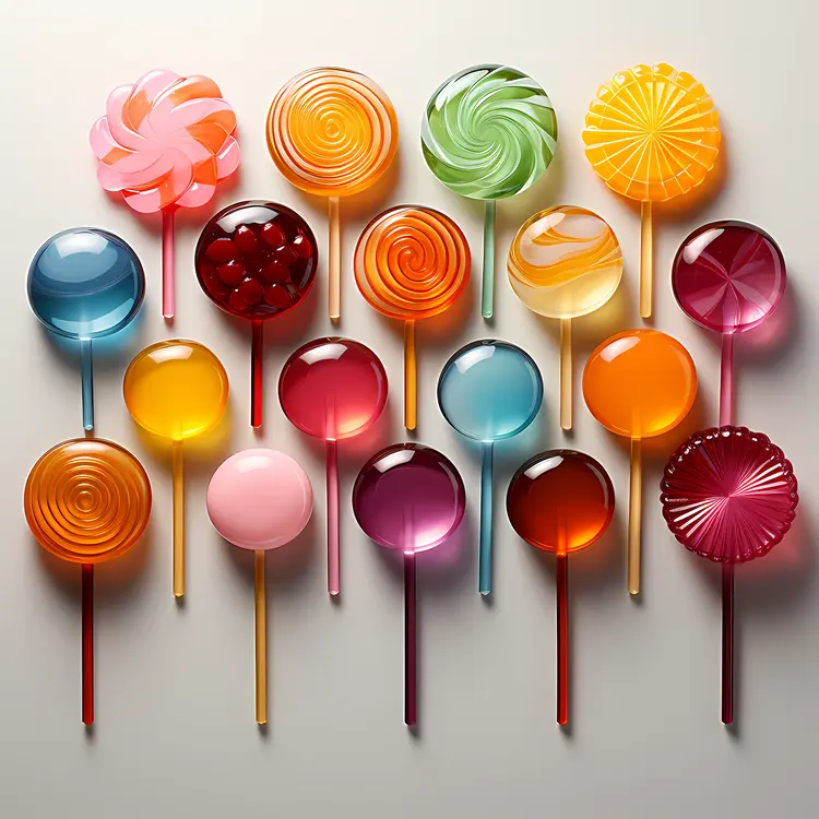Assorted Colorful Lollipops with Unique Patterns