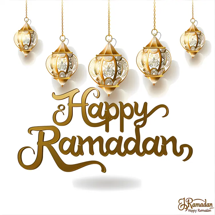 Golden Ornate Lanterns for Ramadan