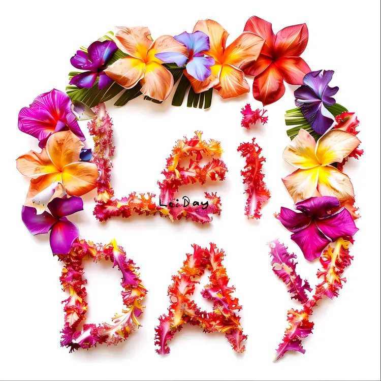 Lei Day Celebration with Colorful Flower Arrangement