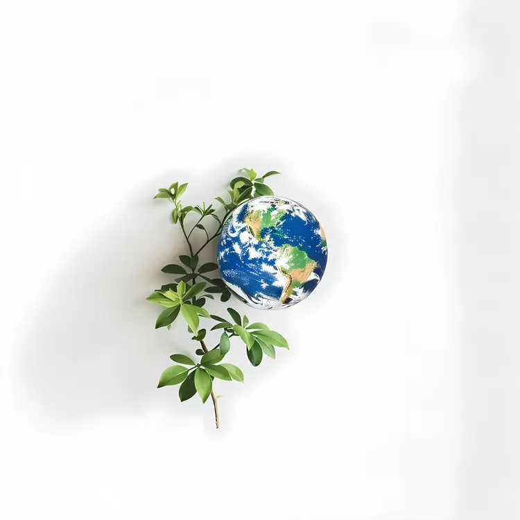 Earth with Plant for Earth Day