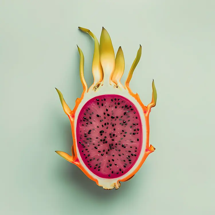 Sliced Pink and Orange Dragon Fruit