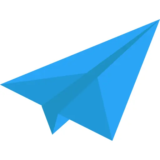 Blue Paper Airplane in Origami Style