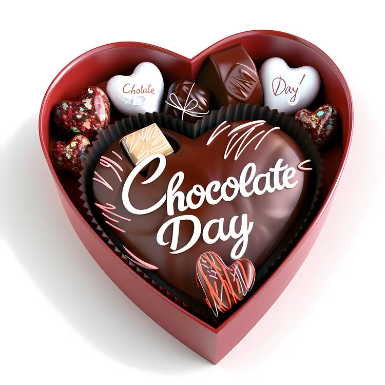 Heart-Shaped Chocolate Box for Chocolate Day