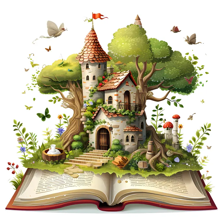Enchanted Fairy House on a Book