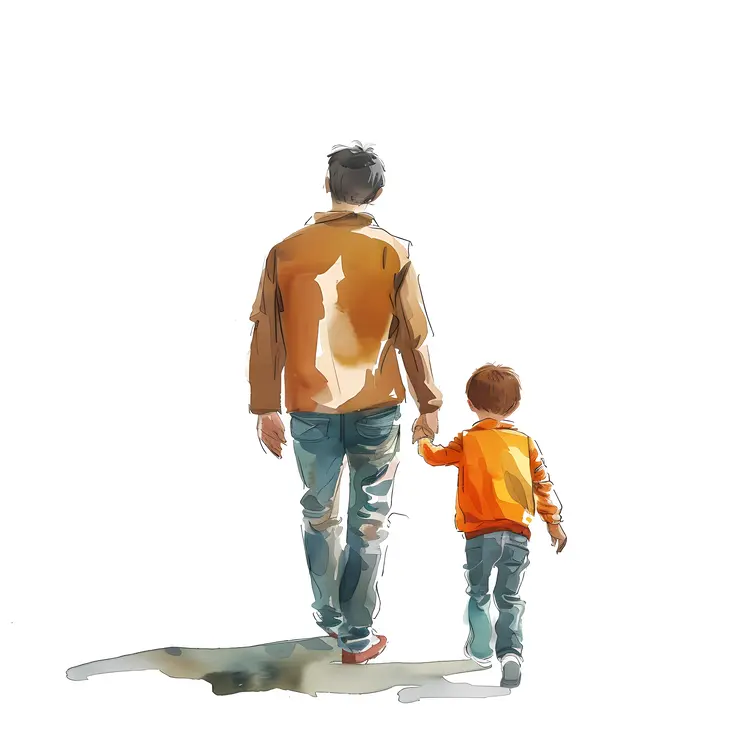 Father Walking with Son