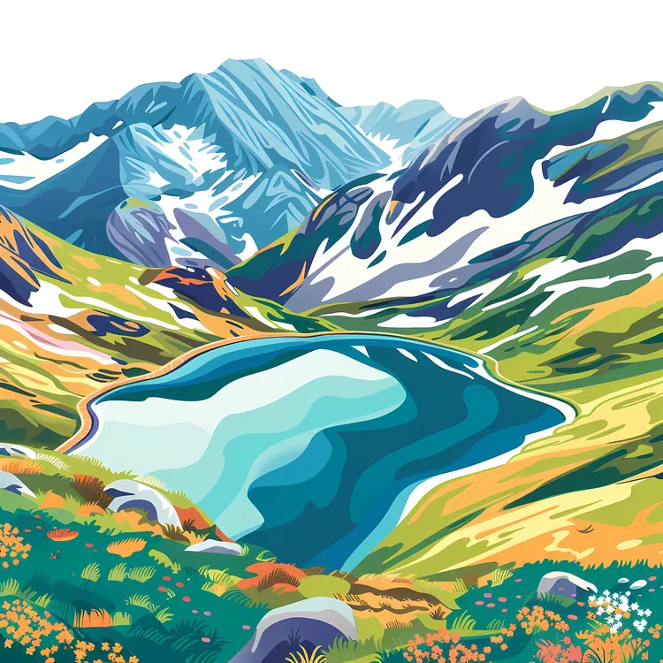 Serene Mountain Lake Landscape