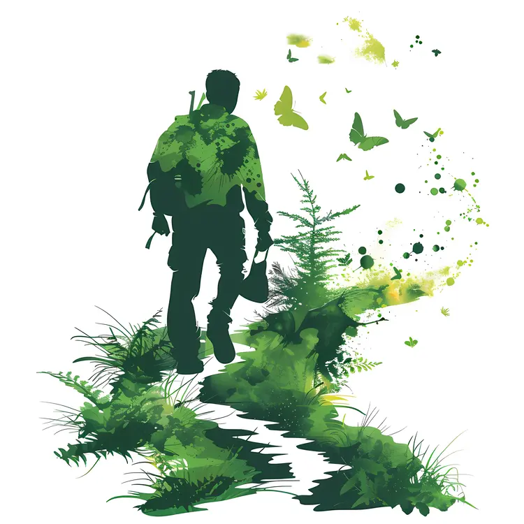 Solo Hiker on Trail