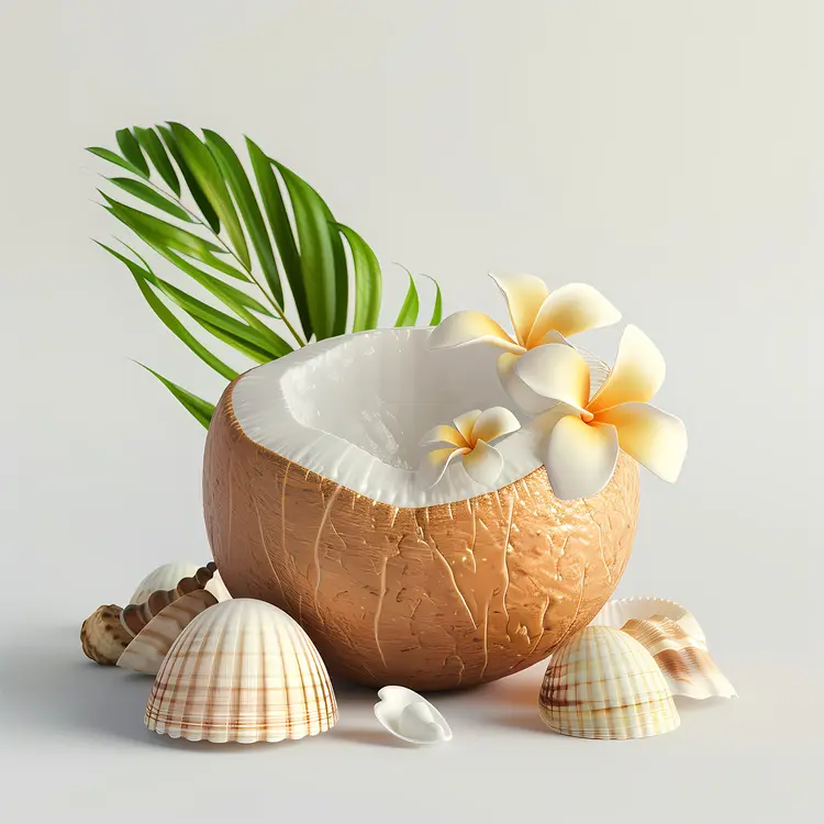 Decorative Coconut and Flowers