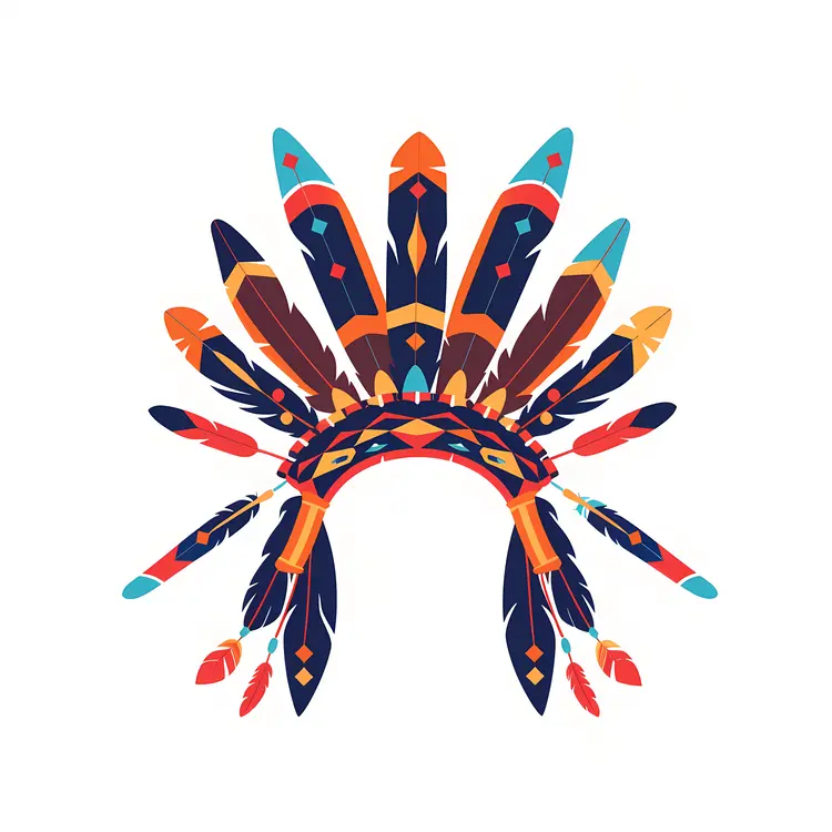 Colorful Feather Headdress Illustration