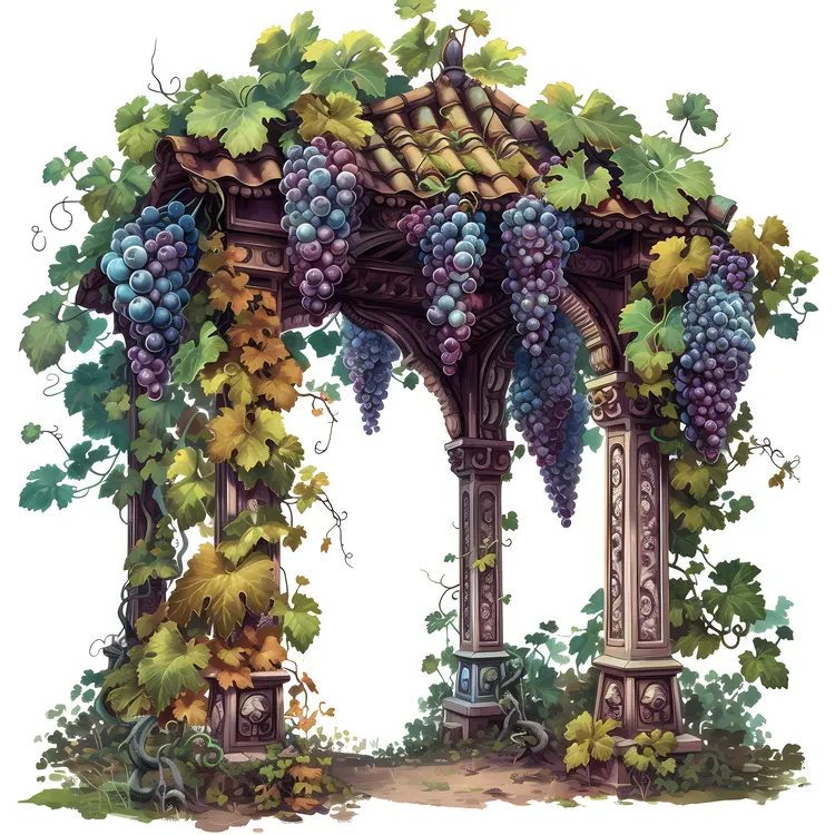 Grape Arbor in Garden