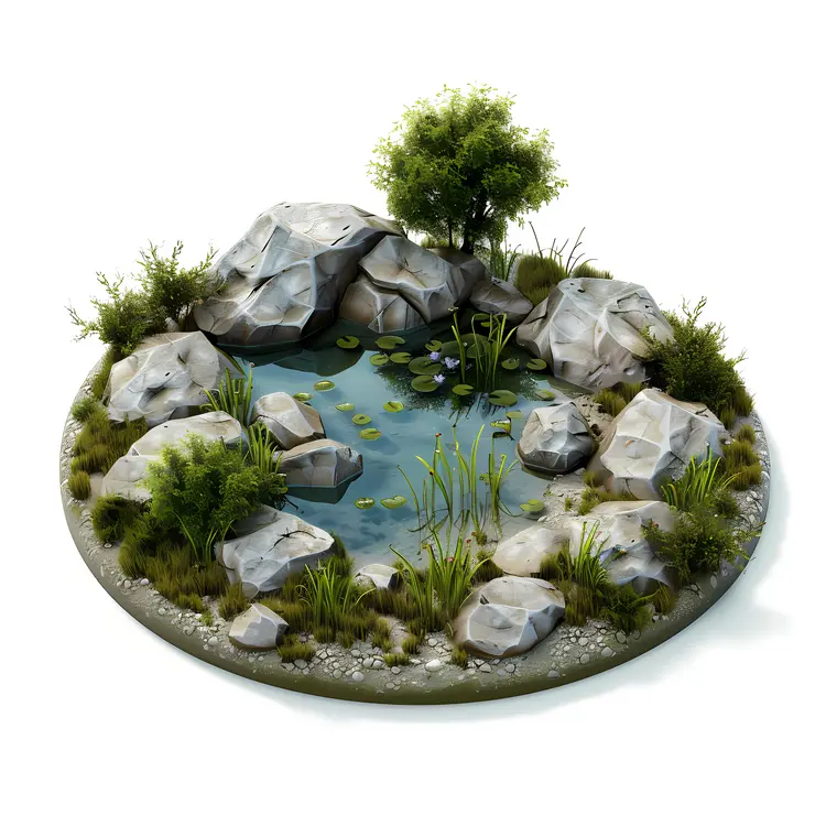 Serene Rocky Pond