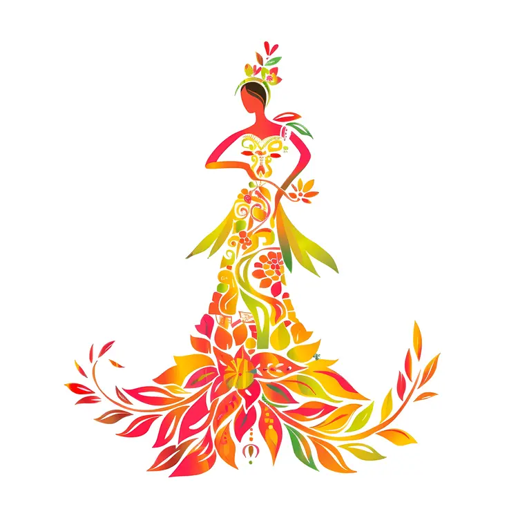 Elegant Floral Colorful Dress