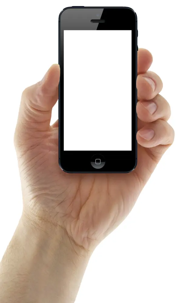 Hand Holding Black Smartphone