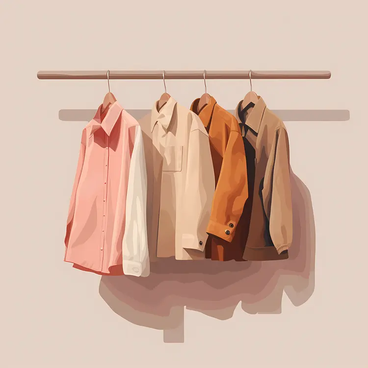 Minimalist Clothing on Hangers